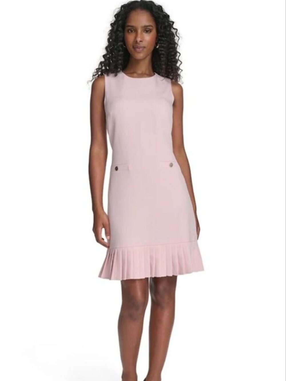 $119 Tommy Hilfiger Pleated-hem Shift Dress in Pink Size 10